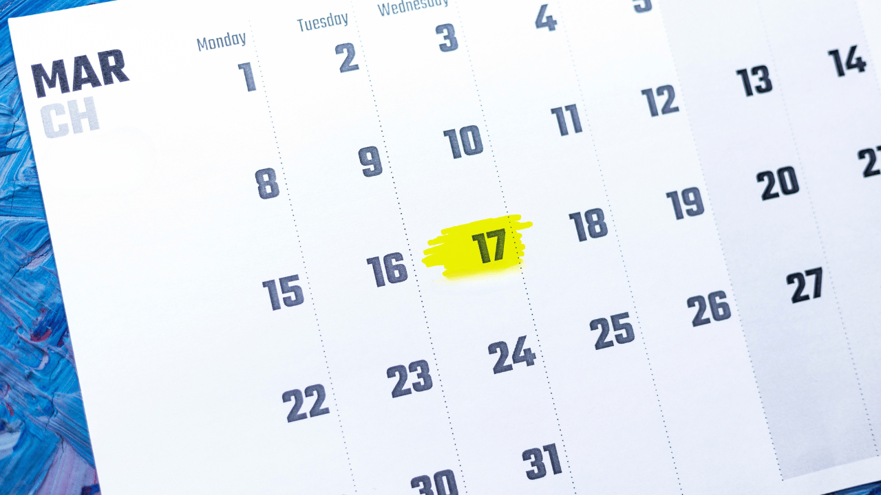 A calendar outlining the dates for cleaning tasks.