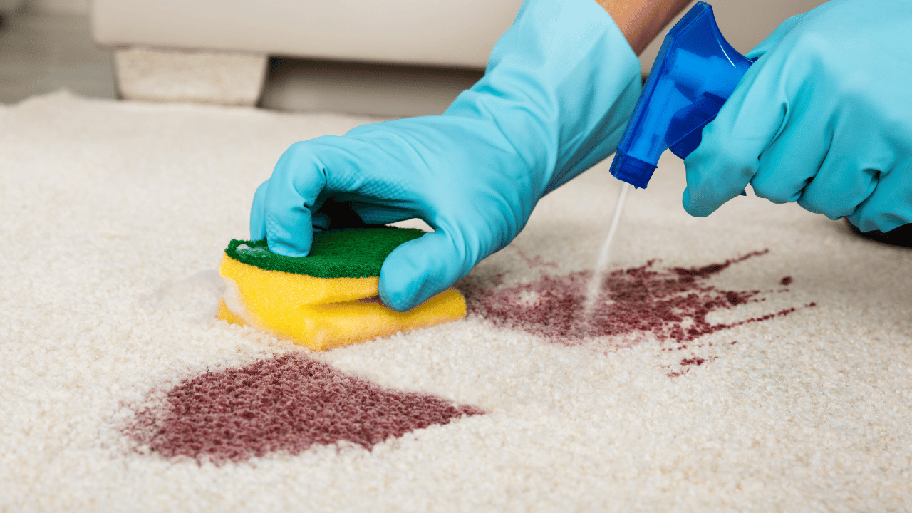 A woman using a rag to clean both inside and outside of the oven.